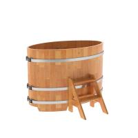 Купель овальная из сращенных ламелей лиственницы 0,80х1,42