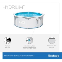 Bestway 56574 BW Стальной бассейн Hydrium 360х120см, 10990л, песч.фил.-нас. 3028л/ч, лестн., тент, подст., попл.-доз.
