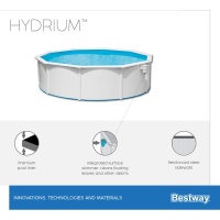 Bestway 56384 BW Стальной бассейн Hydrium 460х120см, 17430л, песч.фил.-нас. 5678л/ч, лестн., тент, подст., попл.-доз.