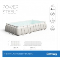 Bestway 56623 BW Каркасный бассейн Power Steel 956х488х132см, 52231л, песч.фил.-нас. 8327л/ч, лестн., тент, попл.-доз