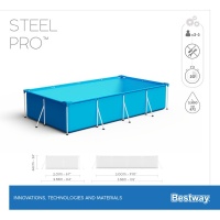 Bestway 56411 BW Каркасный бассейн Steel Pro 300х201х66см, 3300л, фил.-насос 1249л/ч