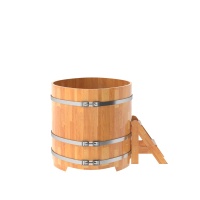 Купель овальная из сращенных ламелей лиственницы 1,02х1,68