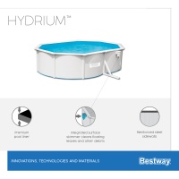 Bestway 56586 BW Стальной бассейн Hydrium 500х360х120см, 16296л, песч.фил.-нас 3028л/ч, лестн, тент, подст, попл.-доз