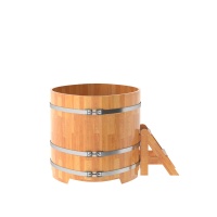 Купель овальная из сращенных ламелей лиственницы 1,08х1,75