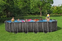 Bestway 561ES BW Каркасный бассейн Power Steel 732x366x1.32см, 28068 л, фил.-нас. 9463 л\ч, лестн, тент, попл.-доз